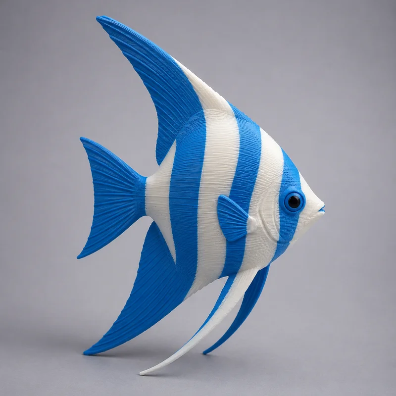 Mô hình 3D cá thần tiên (Angelfish) dùng trang trí cực đẹp