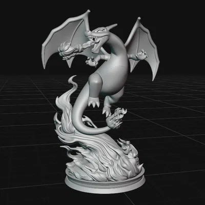 Mô hình Charizard trên ngai lửa