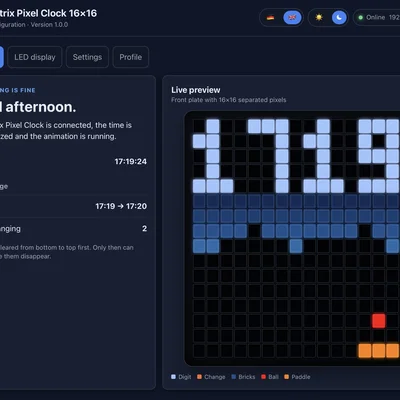 Matrix Pixel Clock 16×16