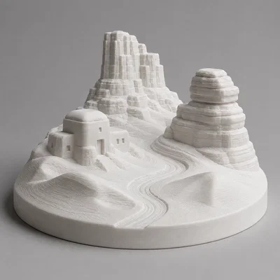 Mô hình sa mạc trang trí 3D (Desert Diorama) độc đáo cho bàn làm việc