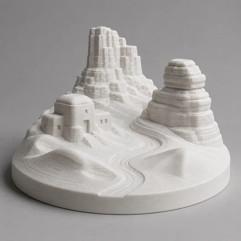 Mô hình sa mạc trang trí 3D (Desert Diorama) độc đáo cho bàn làm việc