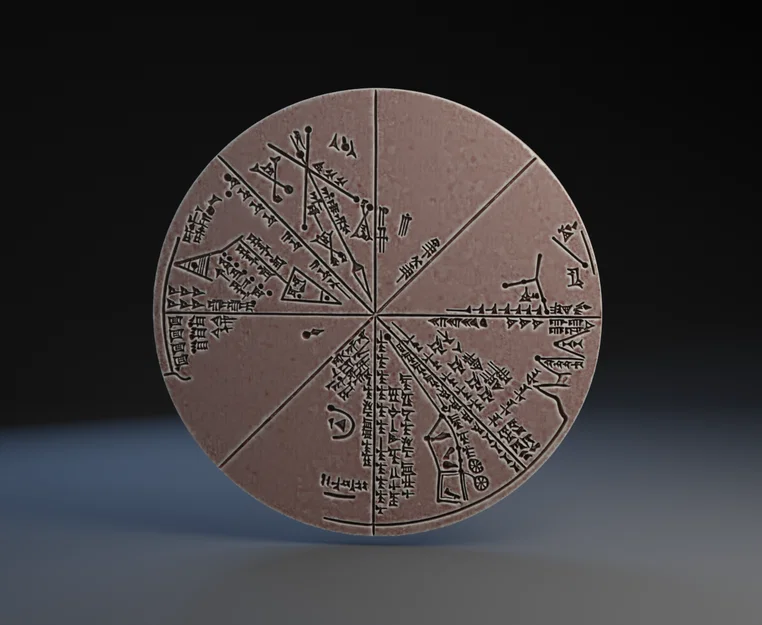 Mô hình 3D bản đồ sao cổ đại Nineveh Planisphere (K.8538) cực chi tiết - Image 1