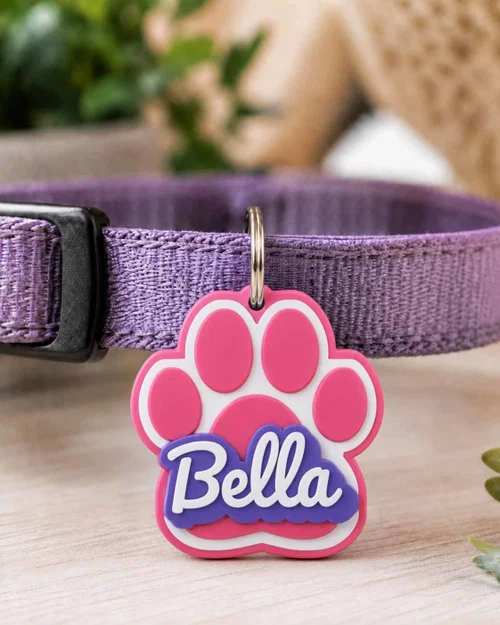 Bảng tên thú cưng hình dấu chân in 3D (Pet Tag) cực dễ thương - Image 1