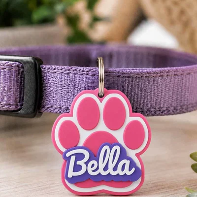 Bảng tên thú cưng hình dấu chân in 3D (Pet Tag) cực dễ thương