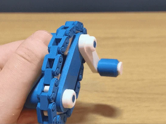 Mô hình cơ cấu xích và bánh răng (Chain and sprocket mechanism) - Image 1