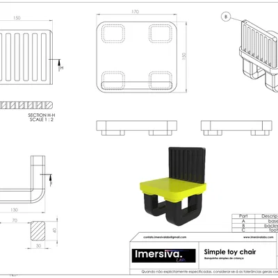Mô hình ghế đồ chơi nhỏ gọn cho bé - Tự in 3D đơn giản