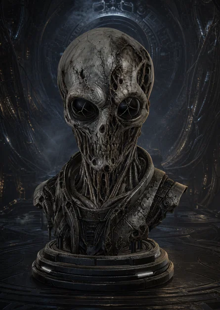 Tượng Bán Thân Undead Grey Alien Kinh Dị - Image 2