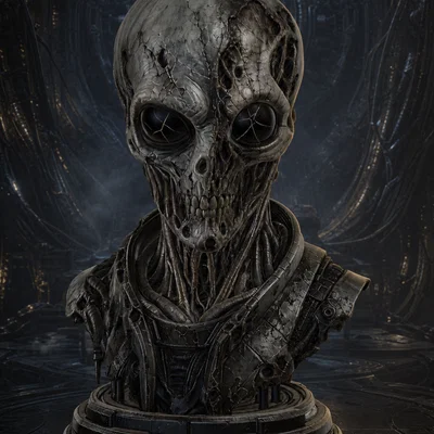 Tượng Bán Thân Undead Grey Alien Kinh Dị
