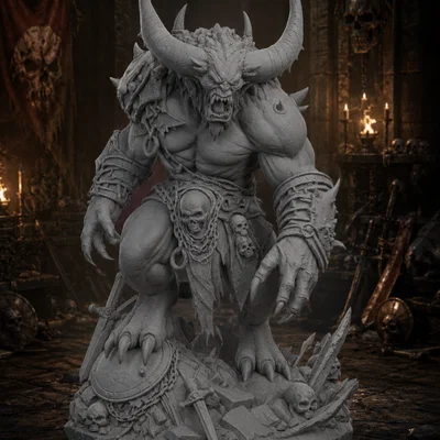 Tượng Quái Thú Sừng Máu (Bloodhorn Beast Statue)