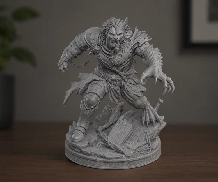 Chiến binh hóa thú sói (Warrior Turning Into Wolf Beast) - Image 1