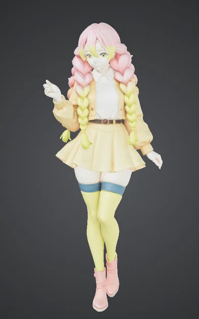 Mô hình 3D Mitsuri Kanroji trong Demon Slayer đẹp mắt - Image 6