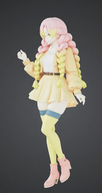 Mô hình 3D Mitsuri Kanroji trong Demon Slayer đẹp mắt - Image 7