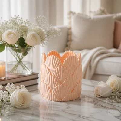 Bình Hoa Hình Vỏ Sò Peach Seashell Vase