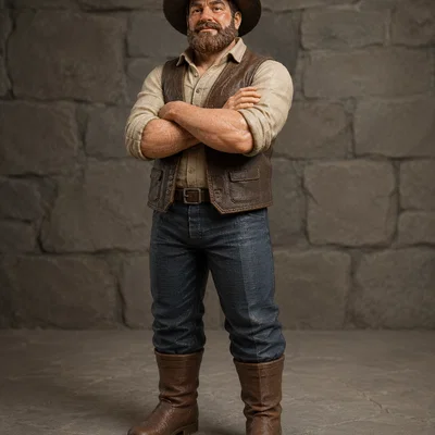 Mô hình Cowboy tự tin trang trí bàn làm việc - STL 3D