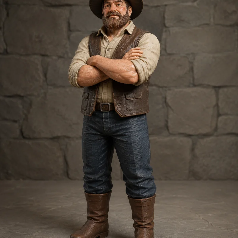 Mô hình Cowboy tự tin trang trí bàn làm việc - STL 3D