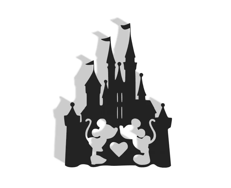 Mô hình trang trí tường Mickey và Minnie chủ đề lâu đài Disney độc đáo - Image 1