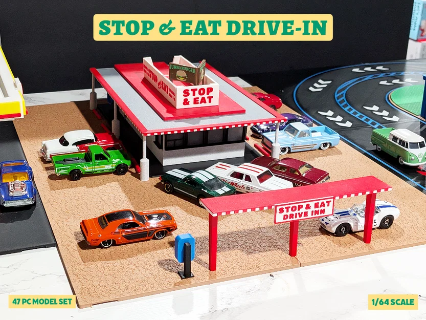Mô hình Stop & Eat Drive-In - Diorama tỉ lệ 1:64 - Image 1