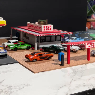 Mô hình Stop & Eat Drive-In - Diorama tỉ lệ 1:64