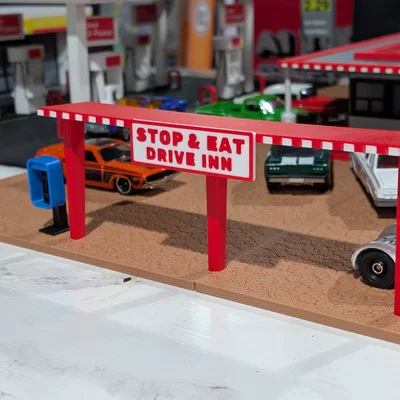 Mô hình Stop & Eat Drive-In - Diorama tỉ lệ 1:64