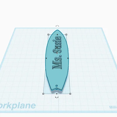 Bảng tên hình ván lướt sóng in 3D độc đáo (Surf Board Name Plate)
