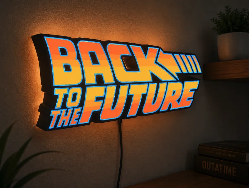 Hộp đèn LED Back to the Future | Mô hình in 3D đa sắc 3MF - Image 1
