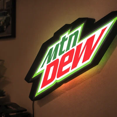 Hộp đèn LED Mt Dew Mountain Dew | In 3D đa sắc màu