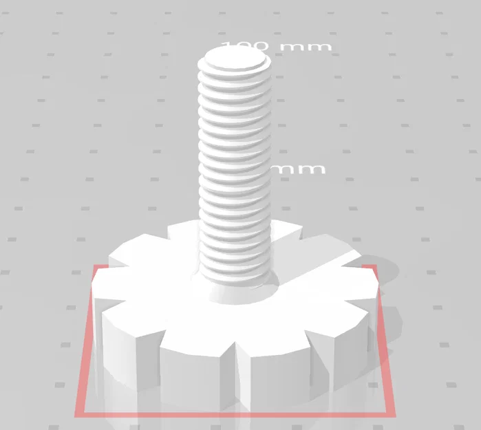Bulông Ren 3/8 Inch Dùng Làm Chân Đế Máy In 3D (Thiết Kế Tự In) - Image 1