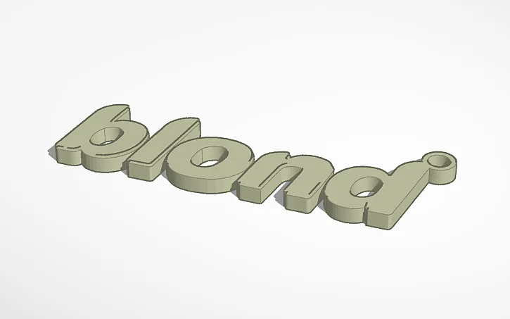 Móc khóa in 3D chữ Blond cá tính - Mẫu phụ kiện dễ in và độc đáo - Image 1