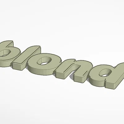 Móc khóa in 3D chữ Blond cá tính - Mẫu phụ kiện dễ in và độc đáo