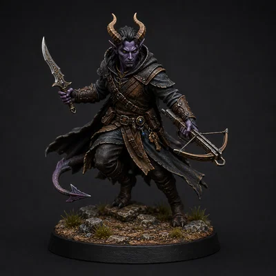 Mô hình Tiefling Rogue tinh xảo cho game nhập vai DnD
