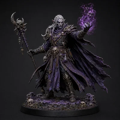 Mô hình Dark Elf Wizard in 3D cho DnD - Phù thủy hắc ám cực chi tiết