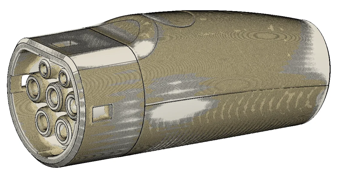 Bộ file 3D đầu chuyển đổi Tesla Type 2 sang Type 1 - Image 3