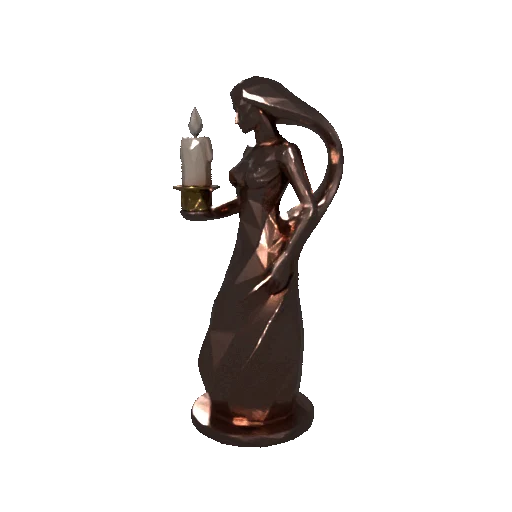 Giá Cắm Nến Hình Người Phụ Nữ Low-Poly (Màu Vàng Hồng) - Image 2