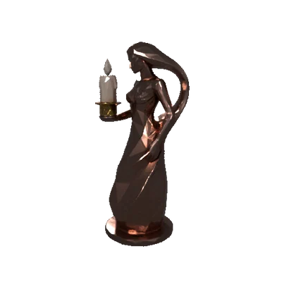 Giá Cắm Nến Hình Người Phụ Nữ Low-Poly (Màu Vàng Hồng)