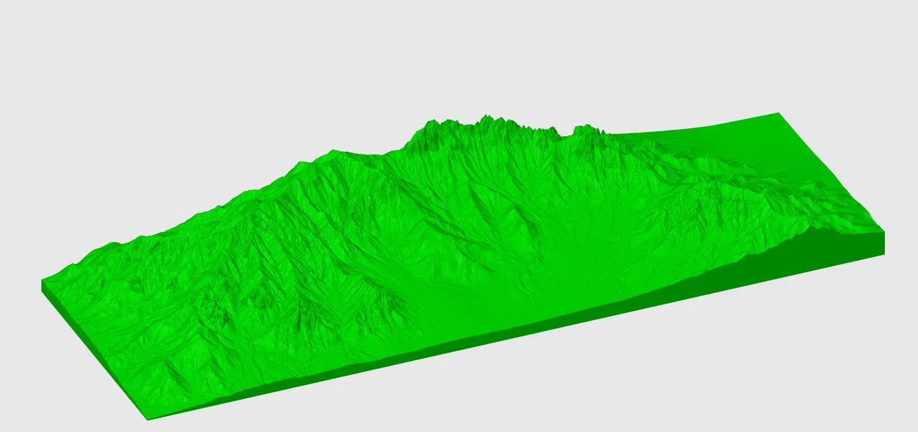 Mô hình địa hình núi 3D chân thực từ dữ liệu USGS - 24 inch - Image 1