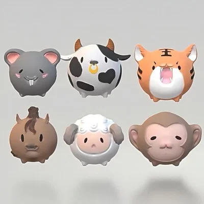 Bộ sưu tập 12 Con giáp in 3D | Mô hình khớp nối Flexi | Sẵn sàng cho in nhiều màu