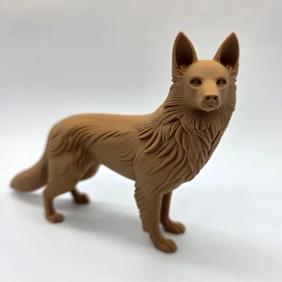 Tượng chú chó Australian Kelpie đang đứng