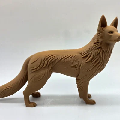 Tượng chú chó Australian Kelpie đang đứng