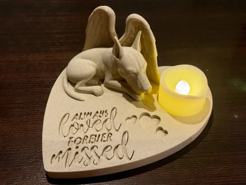 Tượng Tưởng Niệm Thiên Thần Dobermann - Always Loved Forever Missed - Image 1