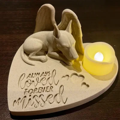 Tượng Tưởng Niệm Thiên Thần Dobermann - Always Loved Forever Missed
