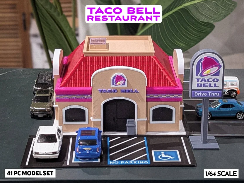 Bộ mô hình nhà hàng Taco Bell phong cách Retro - Tỉ lệ 1:64 cho mô hình Diorama - Image 1