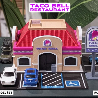 Bộ mô hình nhà hàng Taco Bell phong cách Retro - Tỉ lệ 1:64 cho mô hình Diorama