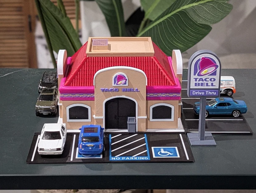 Bộ mô hình nhà hàng Taco Bell phong cách Retro - Tỉ lệ 1:64 cho mô hình Diorama - Image 2