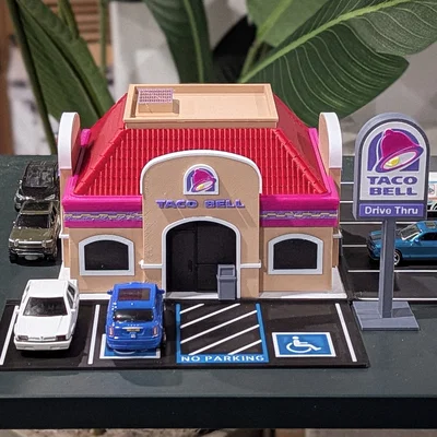 Bộ mô hình nhà hàng Taco Bell phong cách Retro - Tỉ lệ 1:64 cho mô hình Diorama