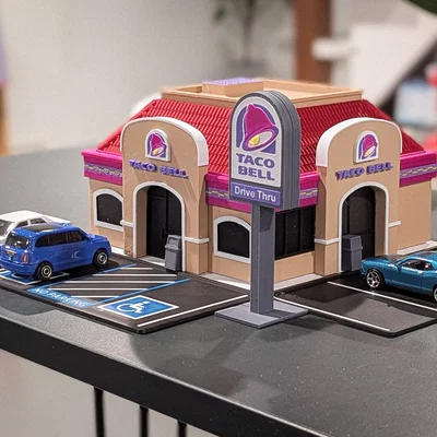 Bộ mô hình nhà hàng Taco Bell phong cách Retro - Tỉ lệ 1:64 cho mô hình Diorama
