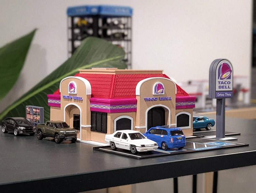 Bộ mô hình nhà hàng Taco Bell phong cách Retro - Tỉ lệ 1:64 cho mô hình Diorama - Image 4