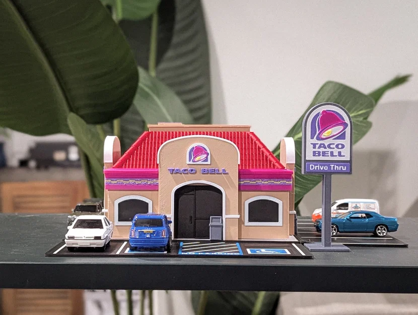 Bộ mô hình nhà hàng Taco Bell phong cách Retro - Tỉ lệ 1:64 cho mô hình Diorama - Image 7