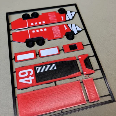 Mô hình lắp ráp Kit Card xe cứu hỏa Rosenbauer Panther 6x6