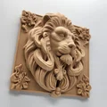 Tranh phù điêu đầu sư tử trang trí tường in 3D không cần support - Thumbnail 5