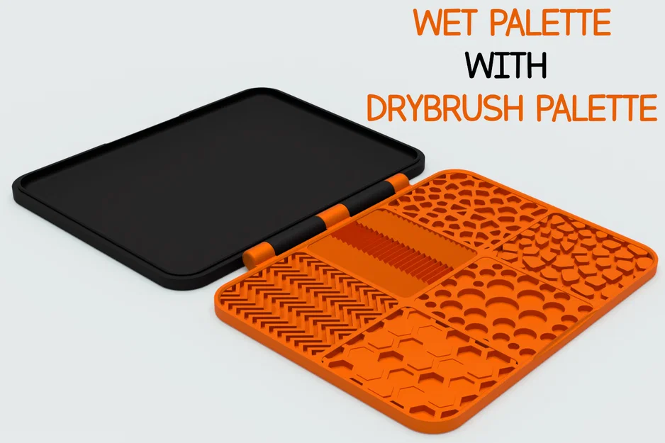Khay pha màu 3D đa năng tích hợp bảng chà cọ (Drybrush Palette) - Image 1